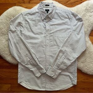 Men’s Sz Medium M J. Crew Men’s Oxford Mini Floral Long Sleeve Button Down Shirt
